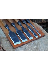 JS-Ukraine Chisels with Beveled edges in the leather bag (set of 5)