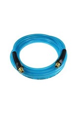 Coilhose Flexeel Hose, 1/4'' x 8', 1/4'' mpt Strain Relief Fittings, Transparent Blue PFE40084T
