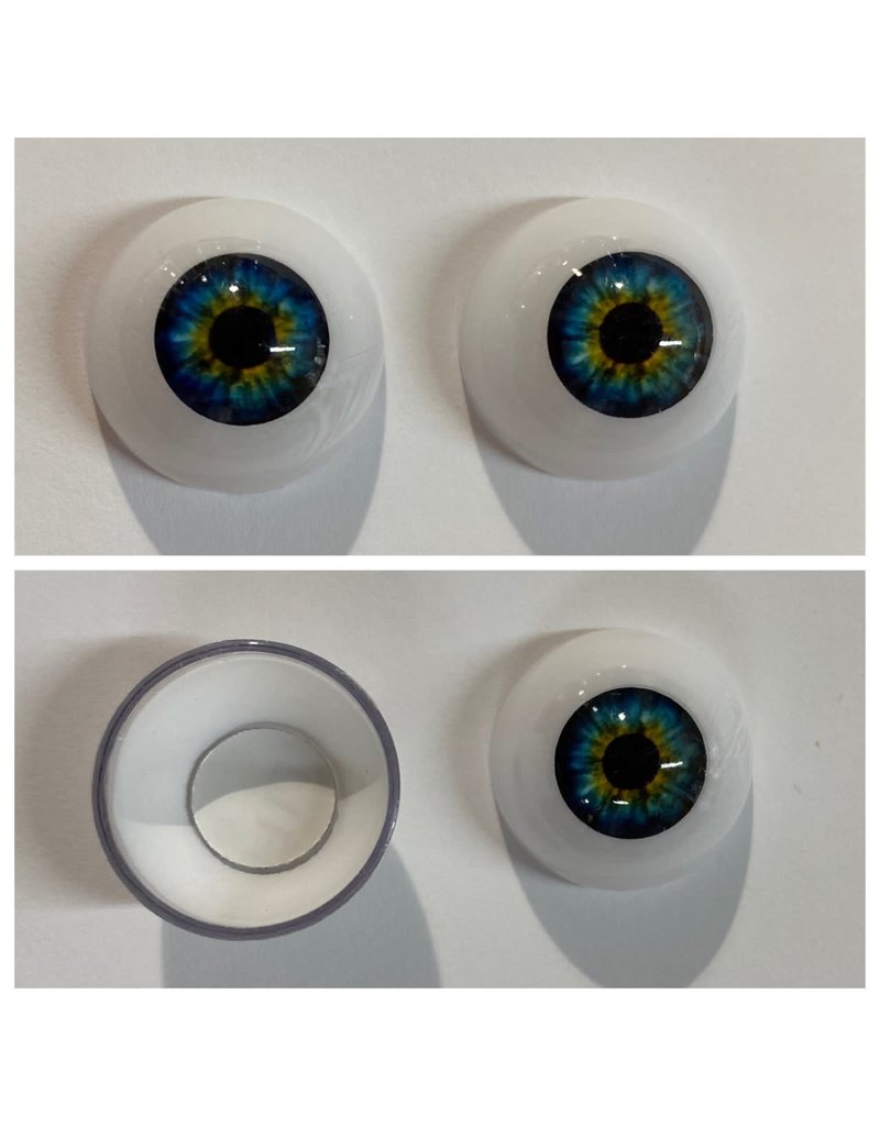 Just Sculpt Acrylic Eyes 22mm Blue Hazel (Pair)