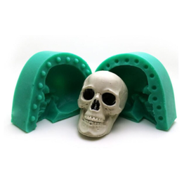 JS Molds Skull (2 part) Green Silicone Mold