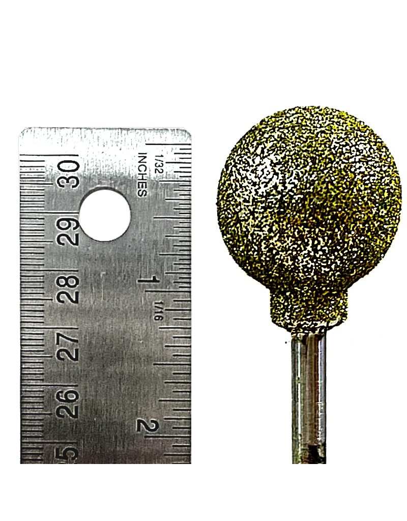 JSAM Diamond Tooling Diamond Burr #01 Ball/Sphere 1-1/4" (30mm) 1/4" Shaft #1