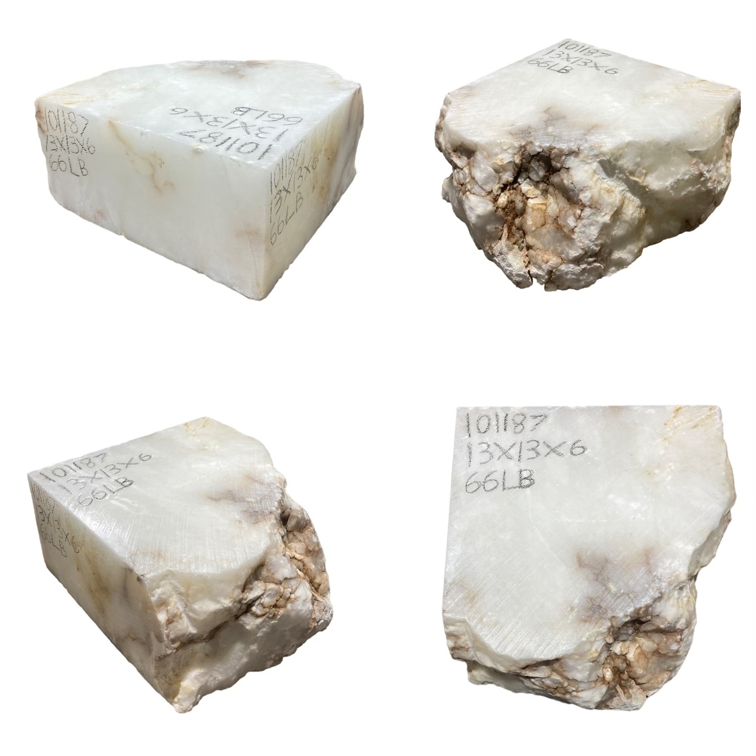 Stone 66lb Mario's White Translucent Alabaster 13x13x6 #101187