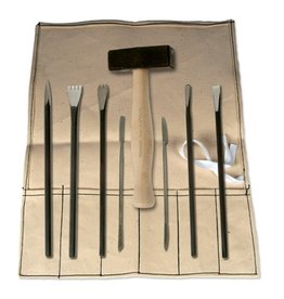 Stone - Marble - Limestone Professional Stone Carving Set with 10 Chisels,  Hammer and Tool Roll
