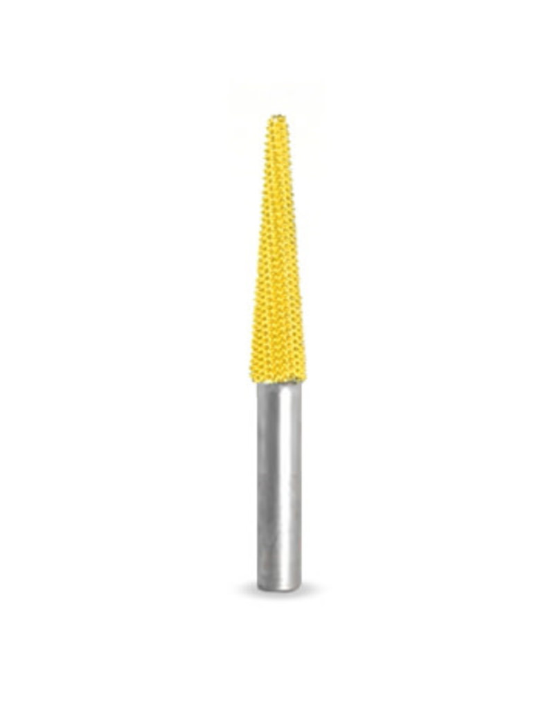 Taper 1/4" Yellow Fine Grit Burr 1/4" Shank