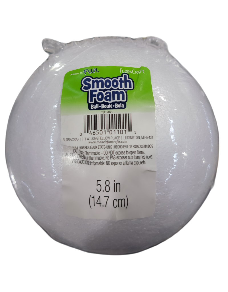 Smooth Hollow Half Styrofoam Ball 8 - Floracraft