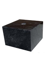 Just Sculpt Nero Marquina Marble Base 3-1/4x3-1/4x2-1/4  Center Hole