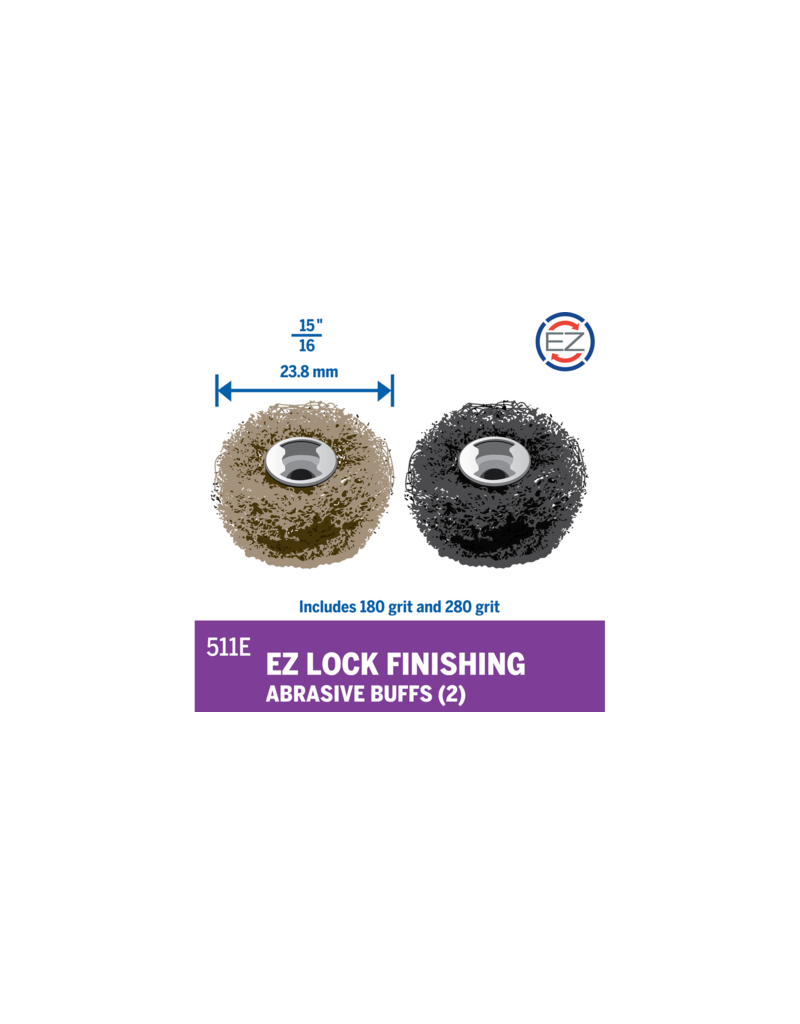 Dremel EZ Lock Finishing Abrasive Buffs 180 & 280 grit (2 Pack) #511E