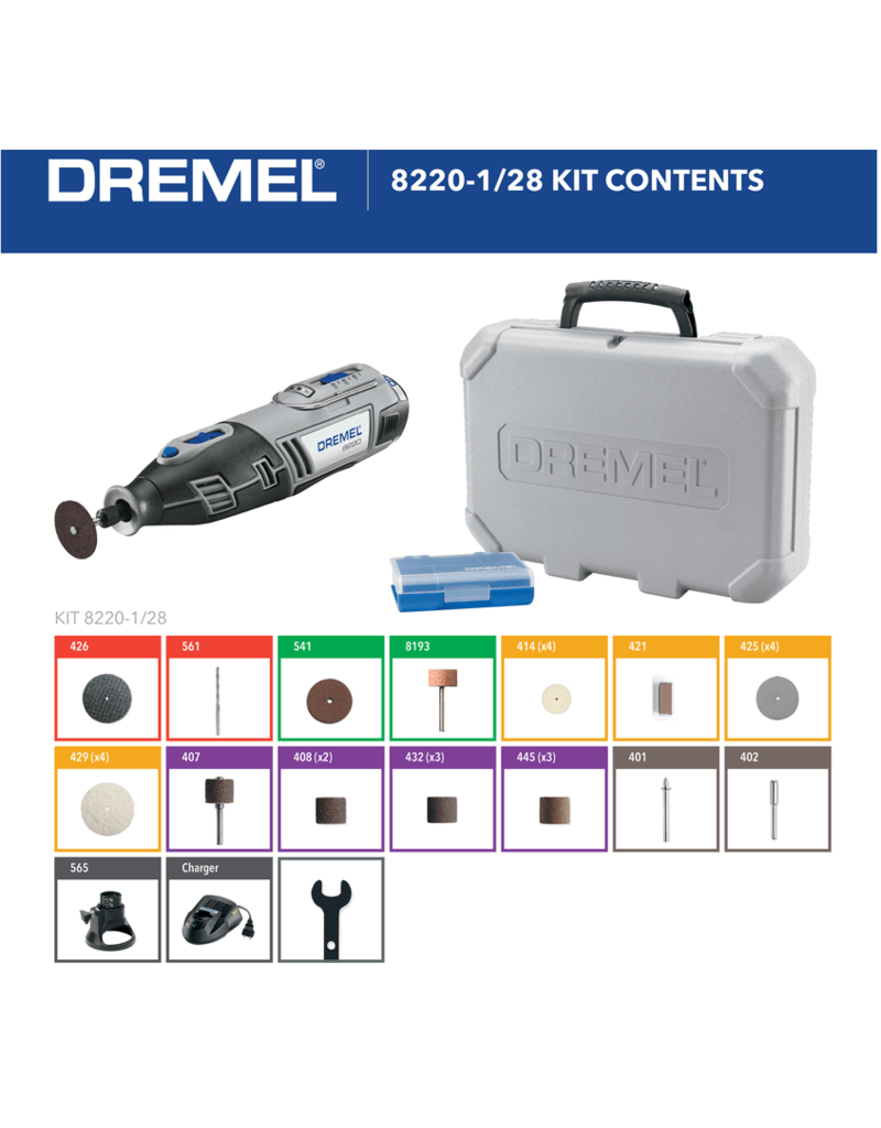 Dremel 12V Max Lithium-ion Cordless Rotary Tool Kit #8220-1/28