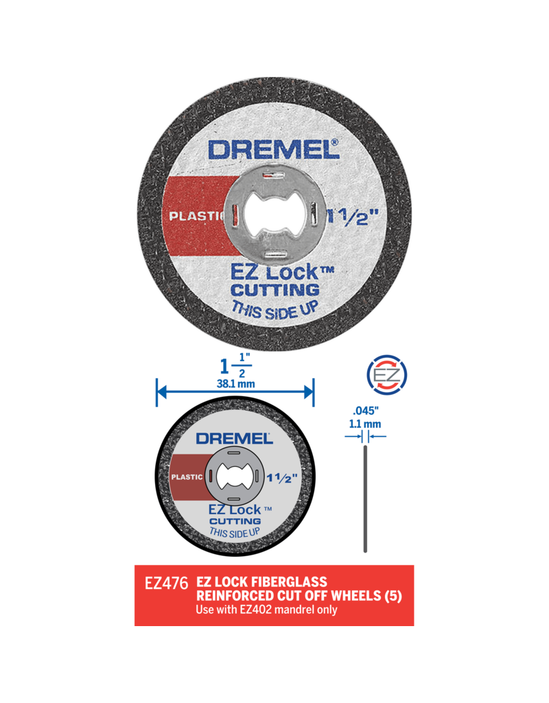 Dremel EZ Lock™ 1-1/2" Cut-off Wheels (5 Pack) #EZ476