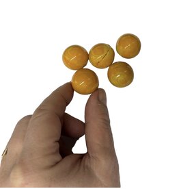 Antique Orange Glass Marbles 1" (Set of 5)