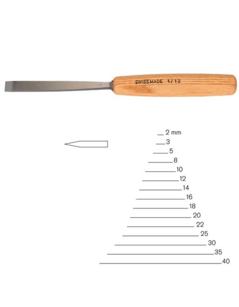 Pfeil #1 Swiss Double Bevel Straight Chisel 3 mm Full Size