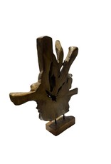 Wood Finished Wood Sculpture Mounted: Large2