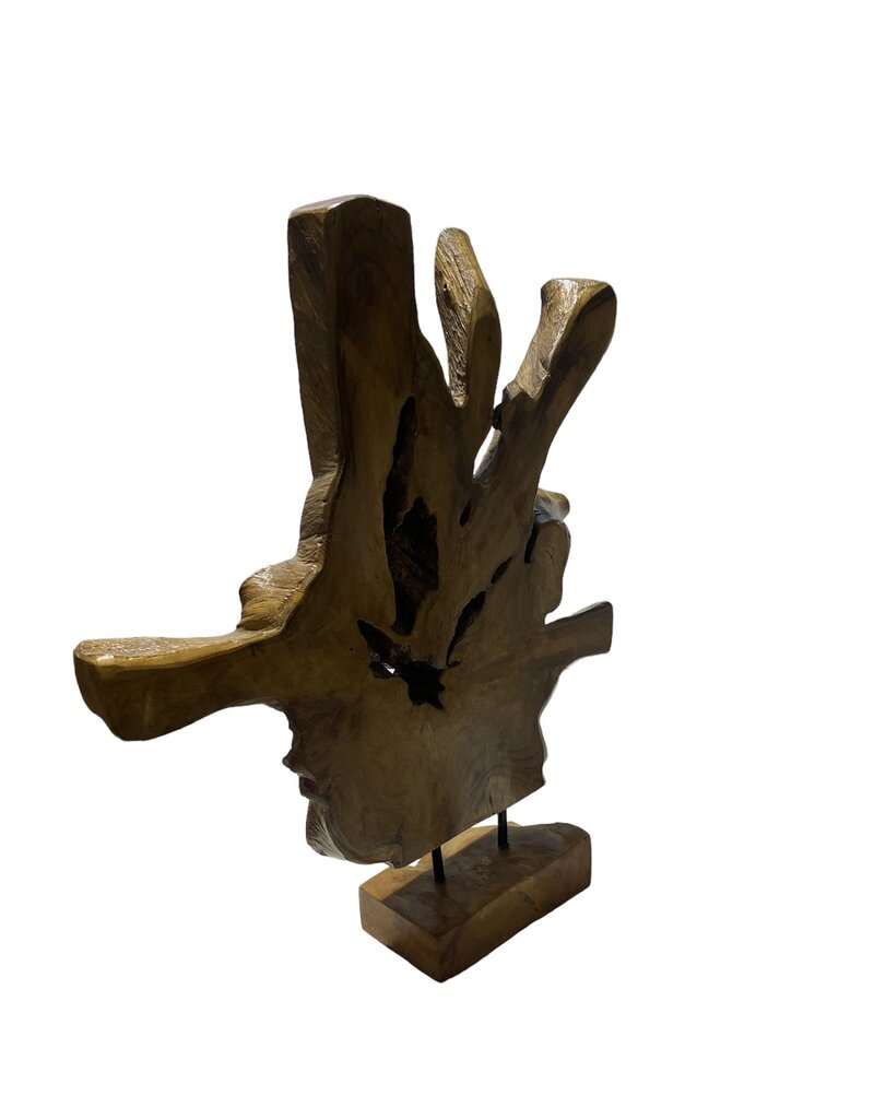 Wood Finished Wood Sculpture Mounted: Large2