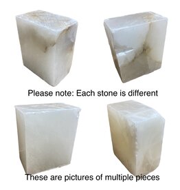 Stone 9lb Mario's White Alabaster Cut Block 8x5x4 #101204