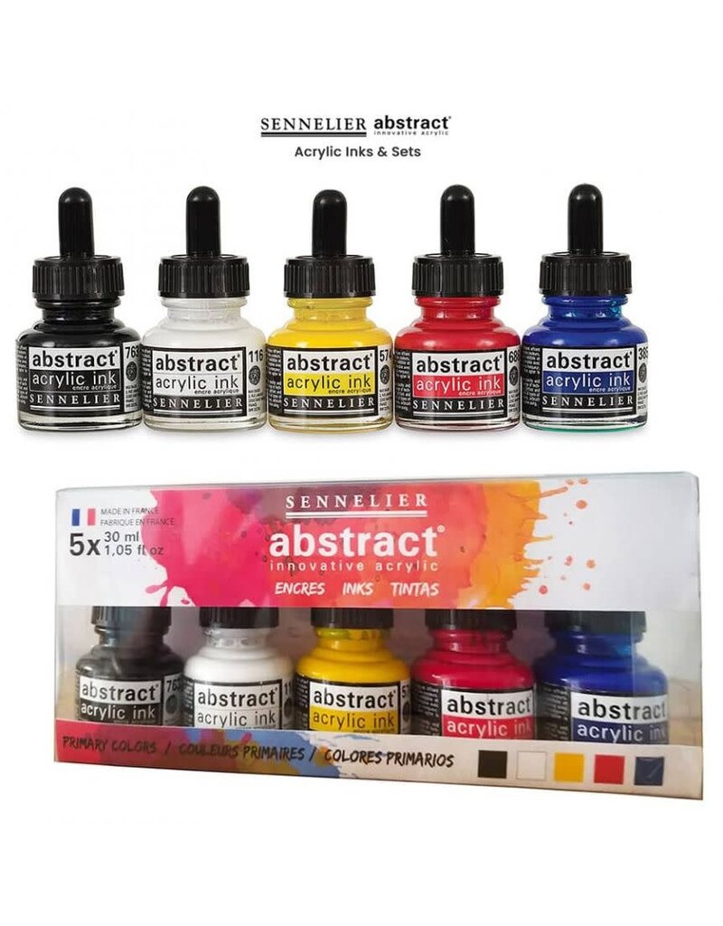 Abstract Acrylic Ink 5-Color Primary Set 30ml