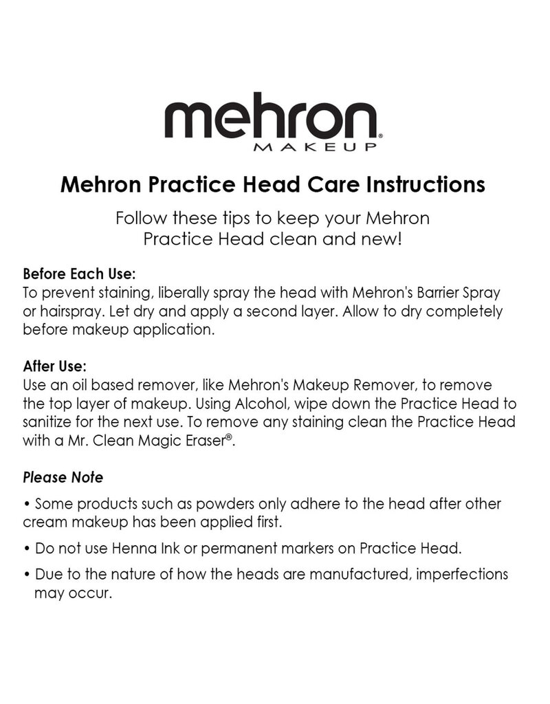 Mehron Practice Head Vinyl