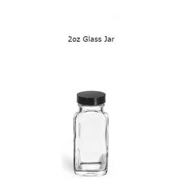 Just Sculpt Clear Glass French Square Bottles w/ Black Caps 2oz