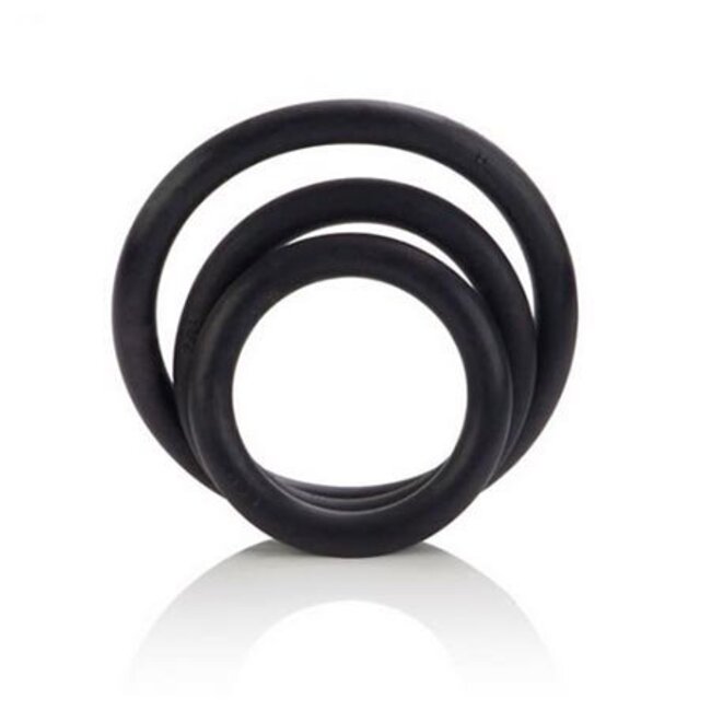 Black Rubber Cock Rings, Set of 3