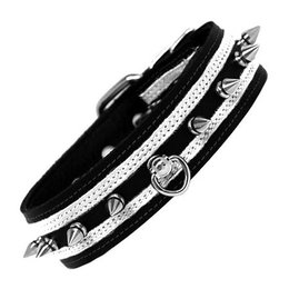 Post Ring And Spike Collar, Black/White