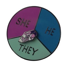 Pronoun Spinner Enamel Pin