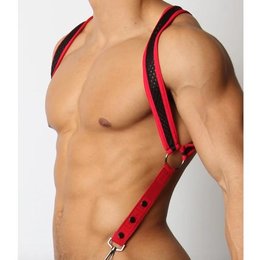 Cell Block 13 Bare Mesh Harness CBS116, Red