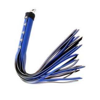 20 inch Strap Whip, Blue/Black Leather