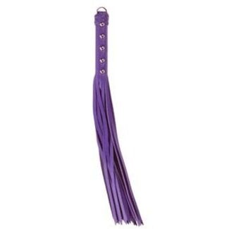 20 inch Strap Whip, Purple Leather