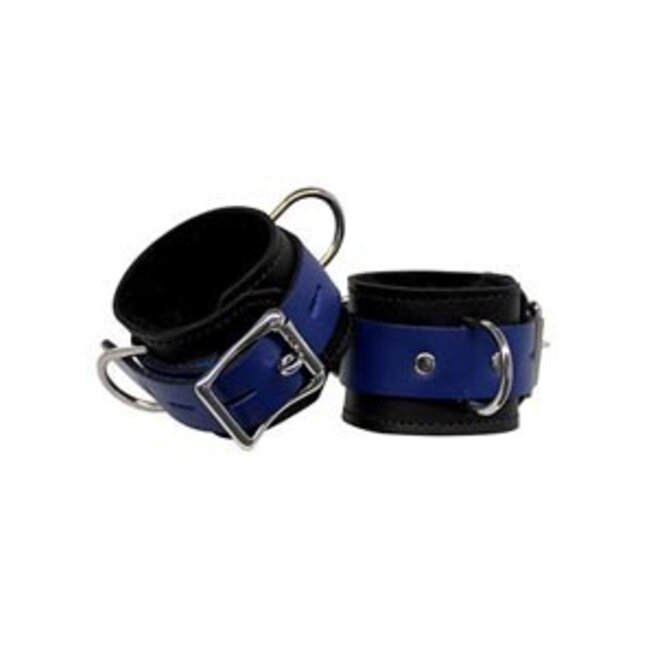 Fleece-Lined Cuffs, Locking Buckle, Black/Blue