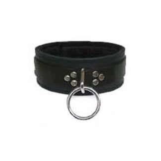 Fleece-Lined Wide Collar with O-Ring, Black