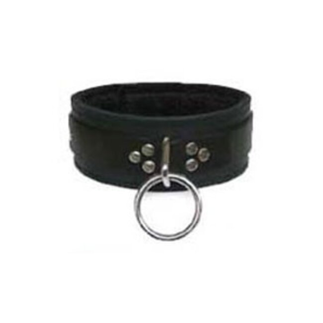 Fleece-Lined Wide Collar with O-Ring, Black
