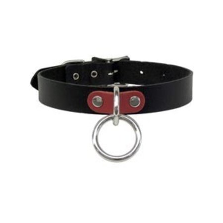 Halter Ring Collar, Black/Red