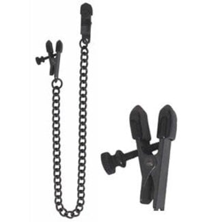 Nipple Clamps SPF-02 Blackline Wide Alligator Adjustable with Chain
