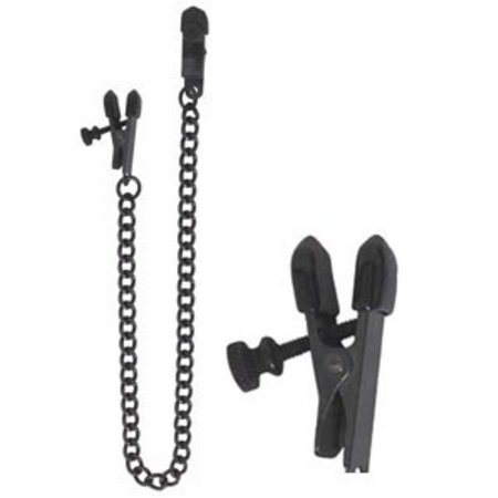 Bondage Boutique Adjustable Nipple Clamps with Double Chain