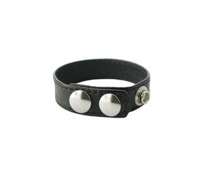 CalExotics Leather 3-Snap Cock Ring Cockring Anello per Pene Regolabile in  Pelle