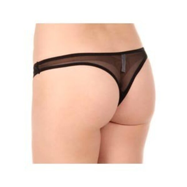 Crotchless Thong with Pearls 2066, Black