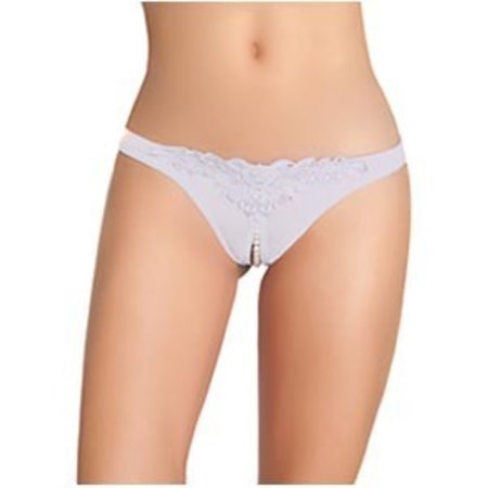 Crotchless Thong with Pearls 2066, White