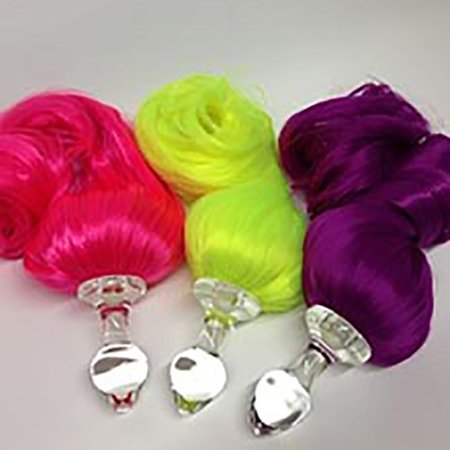 Crystal Delights Faux Pony Tail Plug, Neon Colors