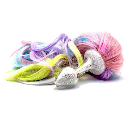 Sparkle Pony Tail Plug, 5 color Pastel