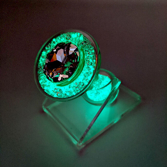 Crystal Sparkle Glow-In-The Dark Plug, Aqua Ocean Pop