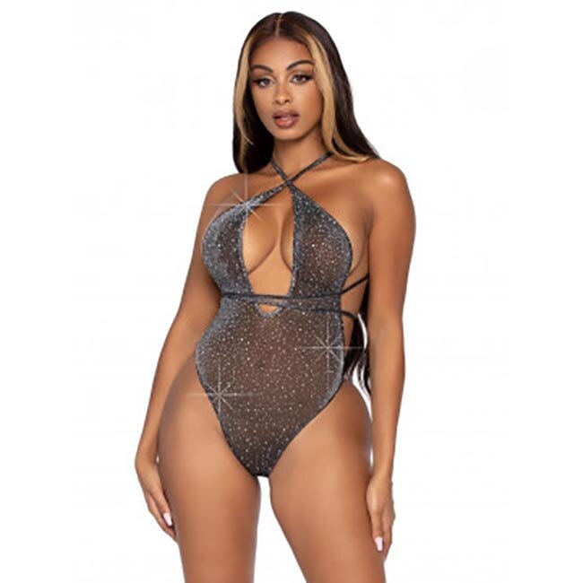 Shimmer Sheer Lurex Rhinestone Teddy 89270