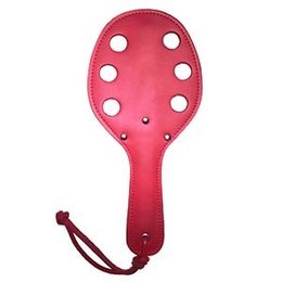 6 Holes Leather Paddle, Red