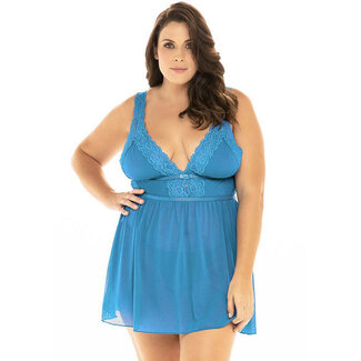 Nora Empire Babydoll 75-10789, Mykonos Blue size 3X/4X
