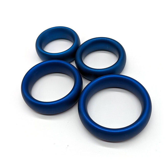 Blue Anodized Aluminum Donut Cock Ring,