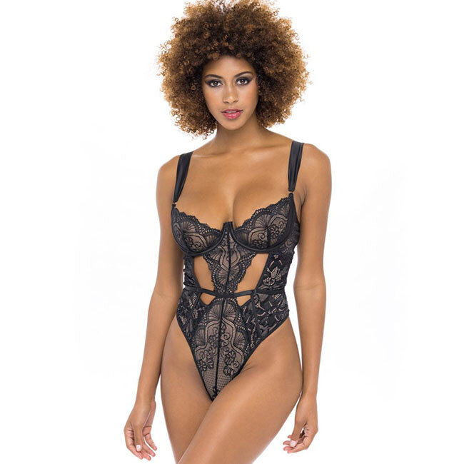 Gabrielle Scallop Eyelash Lace Teddy 51-11558