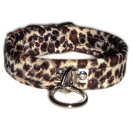 Velvet O-Ring Collar, Leopard