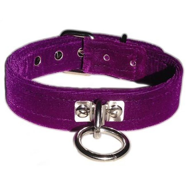Velvet O-Ring Collar, Purple