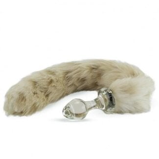 Crystal Minx Faux Fur Tail Plug, Snow Leopard