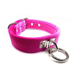Velvet O-Ring Collar, Pink