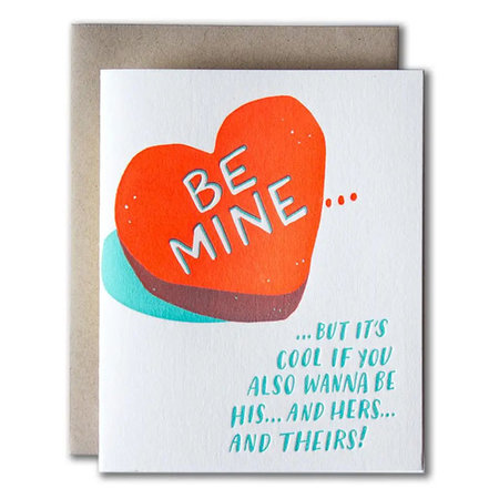Be Mine Poly Relationship Greeting Card