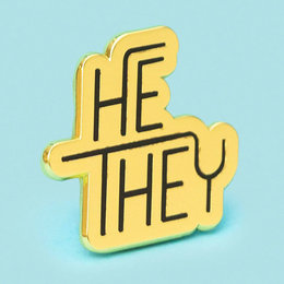 He/They Pronoun Enamel Pin